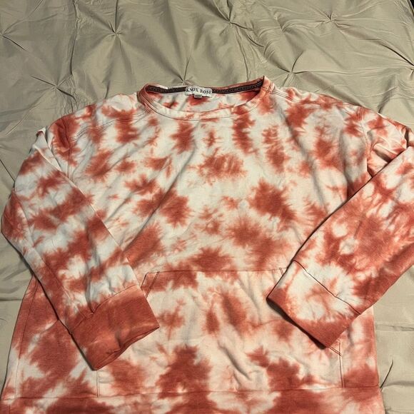 Tie-Dye Sweatshirt in Rust and White - Picture 1 of 5